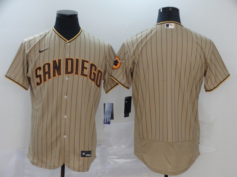 Men's San Diego Padres Blank Tan Brown Flex Base Stitched Baseball Jersey